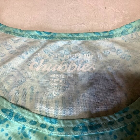 Men's Chubbies Tank Top Size S Blue Sleeveless Beach Geometric - Picture 4 of 7